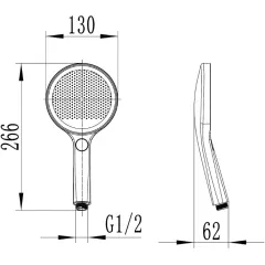 kielle Sprchová hlavice 130, 3 proudy, EcoSpare, matná černá 20427014E
