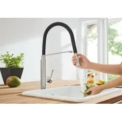 Grohe Dřezová baterie s flexibilním ramenem s přepínačem, supersteel 31491DC0