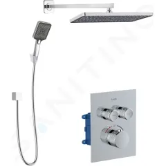 kielle Sprchový set s termostatickou baterií pod omítku, pro 2 spotřebiče, s příslušenstvím a tělesem, chrom 20611SPT20