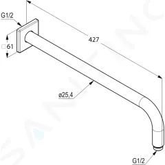 Kludi Sprchové rameno 40 cm, chrom 6653405-00