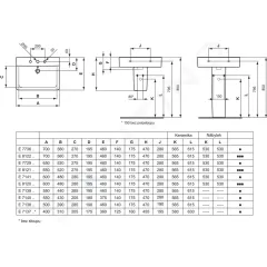 Ideal Standard Umyvadlo Cube, 60x46x18 cm, s přepadem, otvor pro baterii, bílá E714101
