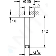 Grohe Stropní výpusť 14 cm, chrom 28724000