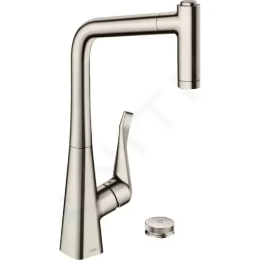 Hansgrohe Dřezová baterie M7120-H320 s výsuvnou sprškou, 2-otvorová instalace, sBOX, vzhled nerezu 73806800