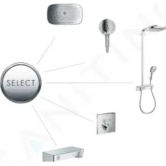 Hansgrohe Sprchový set Showerpipe 300 s termostatem ShowerTablet Select, 3 proudy, chrom 27127000