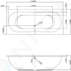 kielle Obdélníková vana 169x75 cm, bílá 11115430