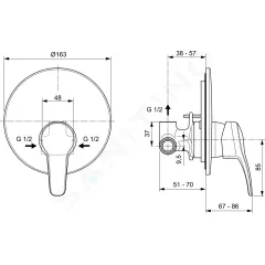 Ideal Standard Sprchová baterie pod omítku, chrom A7162AA