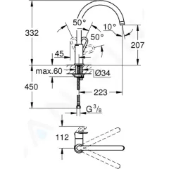 Grohe Dřezová baterie, chrom 31367000