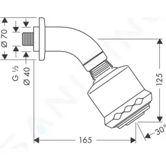 Hansgrohe Hlavová sprcha s ramenem, 3 proudy, chrom 27475000