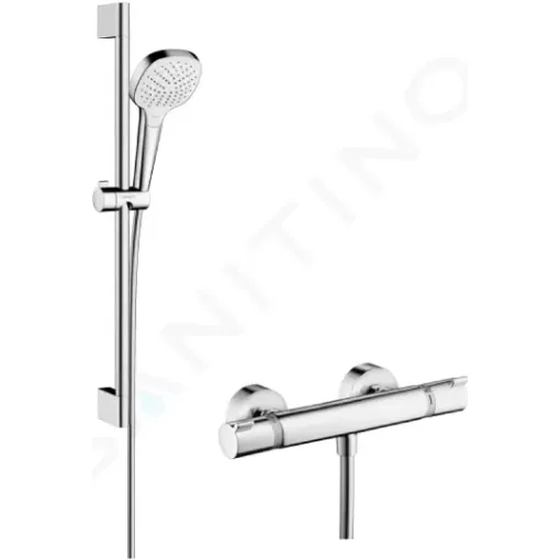 Hansgrohe Sprchový set Vario s termostatem, 3 proudy, sprchová tyč 65 cm, bílá/chrom 27081400