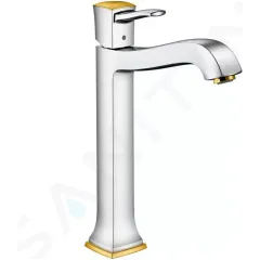 Hansgrohe Páková baterie 260 pro umyvadlovou mísu s páčkovou rukojetí, s odtokovou soupravou s táhlem, chrom/vzhled zlata 31303090