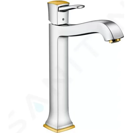 Hansgrohe Páková baterie 260 pro umyvadlovou mísu s páčkovou rukojetí, s odtokovou soupravou s táhlem, chrom/vzhled zlata 31303090