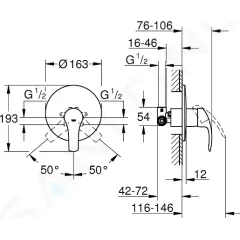 Grohe Sprchová baterie pod omítku s tělesem, chrom 33556002