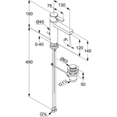 Kludi Páková umyvadlová baterie XXL, s výpustí, chrom 382640575