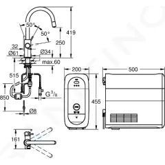 Grohe Dřezová baterie Connected, s chladícím zařízením a filtrací, chrom 31541000
