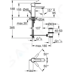 Grohe Umyvadlová baterie s výpustí, chrom 32109001