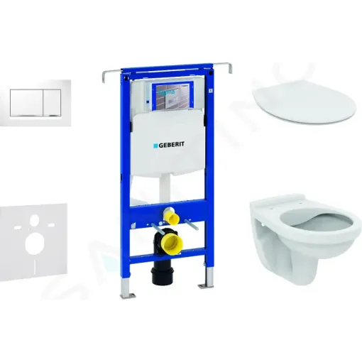 Geberit Set předstěnové instalace, klozet Alpha se sedátkem, tlačítko Sigma30, bílá/chrom 111.355.00.5 ND5