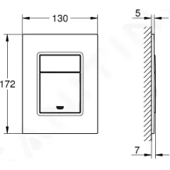 Grohe Ovládací tlačítko, chrom 37535000