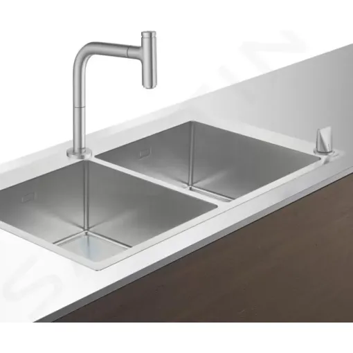 Hansgrohe Set dřezu a baterie C71-F765-10, vzhled nerezu 43203800