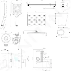 kielle Sprchový set s baterií pod omítku, pro 2 spotřebiče, s příslušenstvím a tělesem, chrom 20618SP30