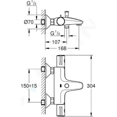 Grohe Termostatická vanová baterie, chrom 34567000
