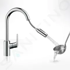 Hansgrohe Dřezová baterie s výsuvnou sprškou, chrom 31815000