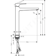 Hansgrohe Umyvadlová baterie s výpustí Push-Open, matná černá 32512670