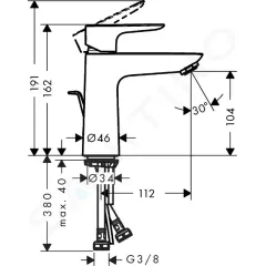 Hansgrohe Umyvadlová baterie s výpustí, matná bílá 71710700
