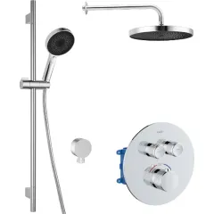 kielle Sprchový set s termostatickou baterií pod omítku, pro 2 spotřebiče, s příslušenstvím a tělesem, chrom 20602SPT10