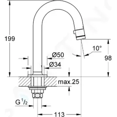 Grohe Umyvadlový ventil, chrom 20201000