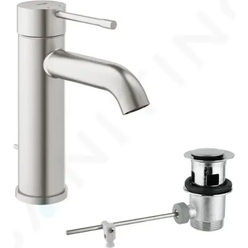 Grohe Páková umyvadlová baterie s výpustí, supersteel 23589DC1