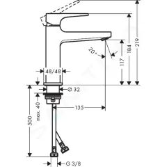 Hansgrohe Umyvadlová baterie s výpustí Push-Open, kartáčovaný černý chrom 32507340