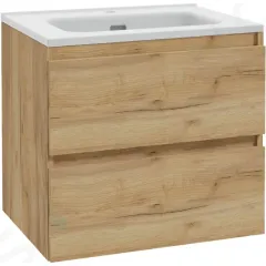 kielle Skříňka včetně umyvadla, 60x55x46 cm, 2 zásuvky, zlatý dub 50027S621