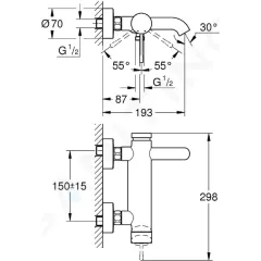 Grohe Vanová baterie, chrom 33624001