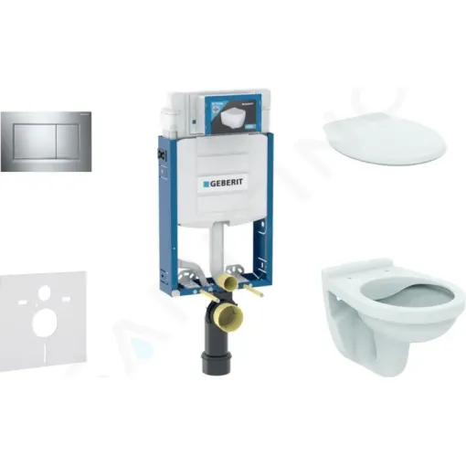 Geberit Set předstěnové instalace, klozet Alpha se sedátkem, tlačítko Sigma20, chrom 110.302.00.5 NR6