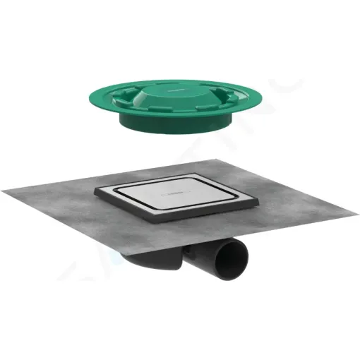 Hansgrohe Podlahová vpusť s roštem 15x15 cm, kartáčovaná nerez 56055800