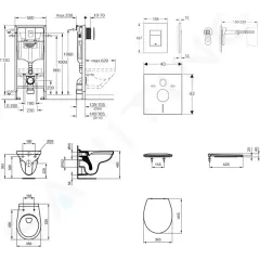 Grohe Set předstěnové instalace, klozet Alpha se sedátkem, tlačítko Skate Cosmopolitan, chrom 38528SET-KD