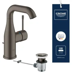 Grohe Umyvadlová baterie s výpustí, kartáčovaný tmavý grafit 23462AL1