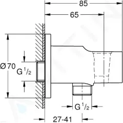 Grohe Nástěnné kolínko s držákem, chrom 26962001