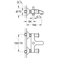 Grohe Vanová baterie, chrom 25450001