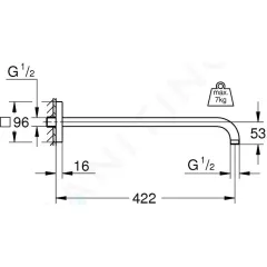 Grohe Sprchové rameno 42 cm, chrom 26145000