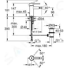 Grohe Páková bidetová baterie S, supersteel 32935DC1