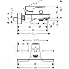 Hansgrohe Vanová baterie, chrom 32540000