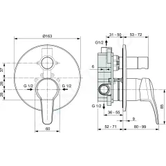 Ideal Standard Vanová baterie pod omítku, chrom A7163AA