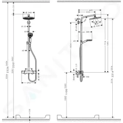 Hansgrohe Sprchový set S 240 Showerpipe s termostatem, EcoSmart 9 l/min, chrom 27268000