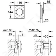 Grohe Ovládací tlačítko, alpská bílá 37018SH0