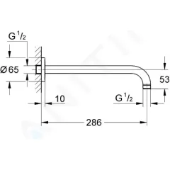 Grohe Sprchové rameno 29 cm, chrom 28576000