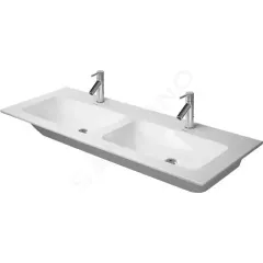 Duravit Dvojumyvadlo nábytkové 130x49 cm, s přepadem, 2 otvory pro baterie, bílá 2336130000