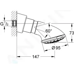 Grohe Hlavová sprcha Five, 5 proudů, chrom 27062000