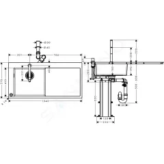 Hansgrohe Set dřezu a baterie C71-F450-12, vzhled nerezu 43230800