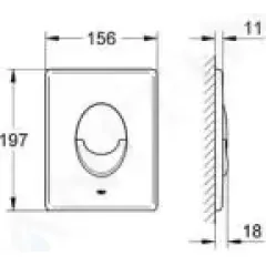 Grohe Ovládací tlačítko, matný chrom 38505P00